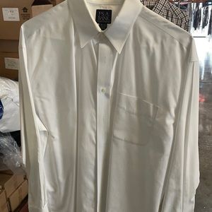 White solid jos a banks dress shirt